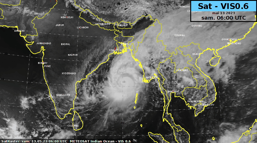 Image satellite visible du samedi 13.05.2023 du 06 à 09 h UTC. 