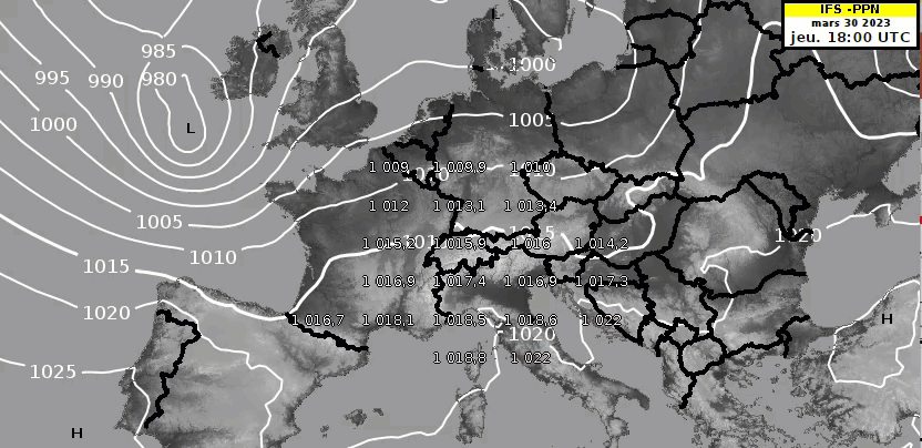 Une dépression tempétueuse entre vendredi 31.03 et samedi 01.04