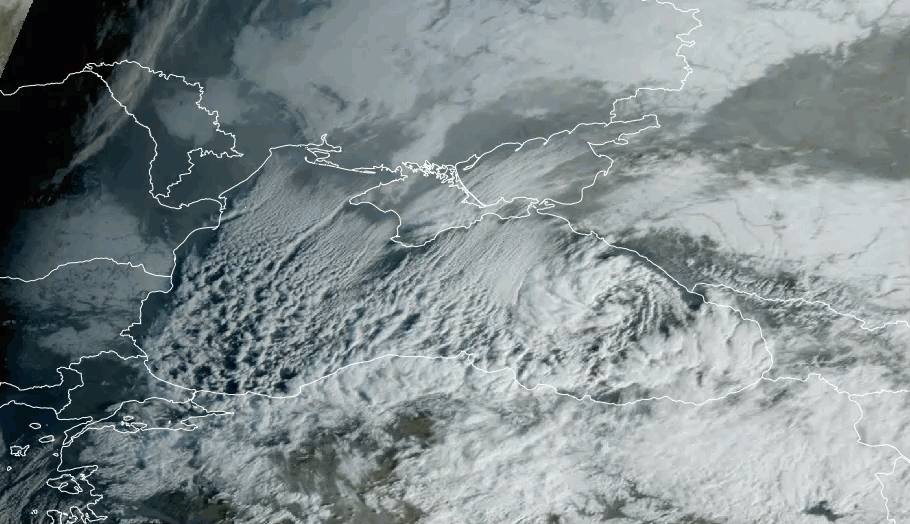 Animation satellite visible centrée sur la Mer Noire, samedi 22.02 en matinée. 