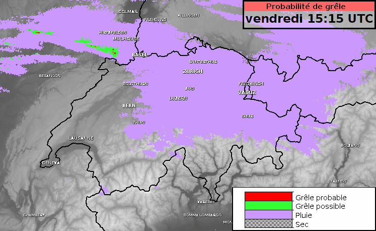 Carte des probabilité de grêle