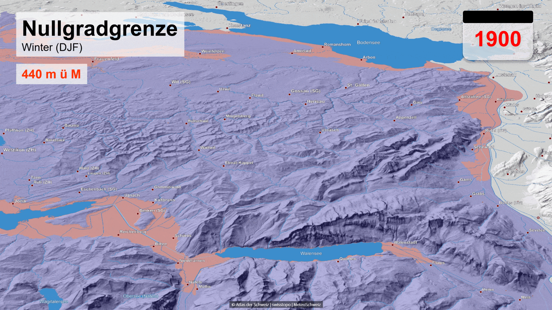 Figure 2. Idem, mais pour le nord-est de la Suisse.  