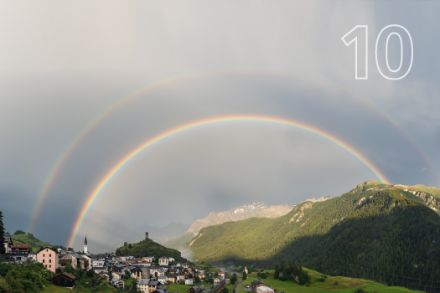 Arc-en-ciel près d’Ardez le 1er juillet 2020. Photo: MétéoSuisse, Urs Graf.