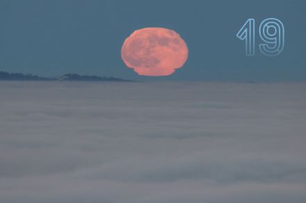 Lune déformée, Albis-Hochwart le 19 décembre 2021. Photo: MétéoSuisse, Daniel Gerstgrasser