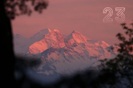Lueur alpine sur le Mönch, l’Eiger und la Jungfrau, 23 mai 2021.