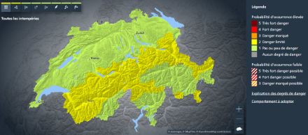 Carte des dangers MétéoSuiss
