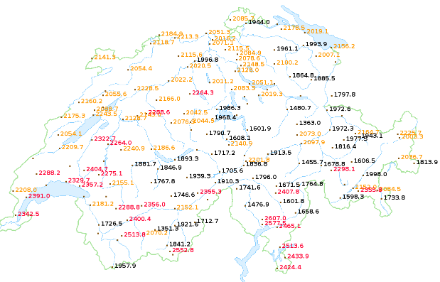 Figure 2. Durée annuelle d’ensoleillement (en heures) en 2022