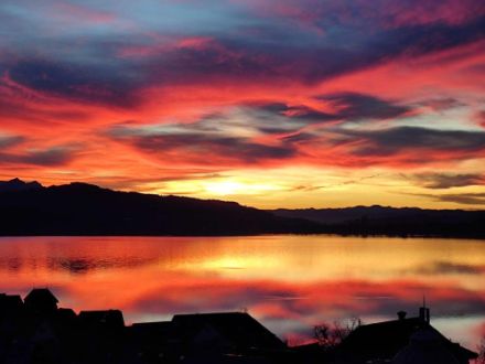 Coucher de soleil à Zoug