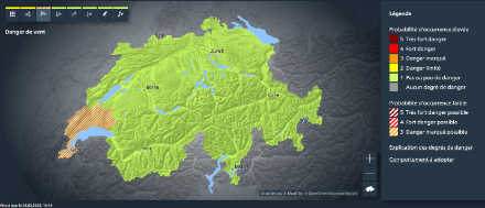 Carte des avis de dangers valide le 24.02 à 14h. 