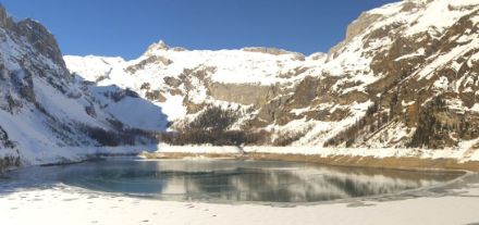 Lac de Tzeuzier, 1776 m, au-dessus de Anzère, VS, jeudi 9 février 2023, vers 12h