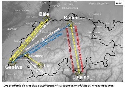 Gradient de pression utile pour la prévision du vent