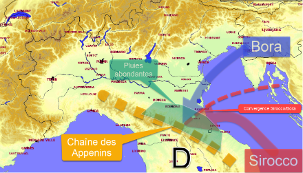 Zoom sur la situation météorologique ayant conduit à l'épisode de précipitations extrêmes en Emilie-Romagne.