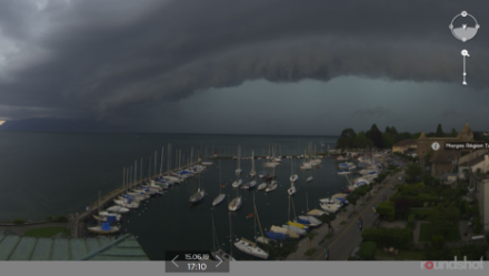 Ligne de grain du 15 juin 2019 à Morges (Source : Roundshot.ch).