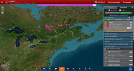 Plateforme FIRMS  (Fire Information for Resource Management System) 