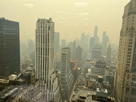 Smog à New-York le 07 juin 2023 (Photo Adrien Fontannaz)