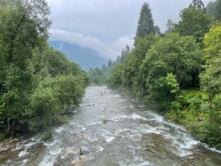 Fig. 4a-b-c. Fig. 2. Condensation de l'humidité de l'air et formation de vapeur au niveau du lit de la rivière. Photo : L. Nisi.