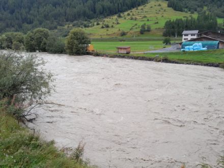 L'Inn près de Zernez (GR) a également atteint une cote élevée