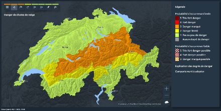 Carte des alertes de neige