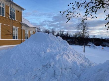 Fig. 1 : près de la ville de Kiruna le 12 octobre après de fortes chutes de neige.
