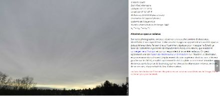 Figure 4 : exemple d'un altostratus opacus radiatus répertorié dans l'atlas international des nuages de l'OMM