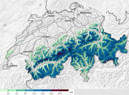 Hauteur de neige totale au 27 février 2024 à 6h00
