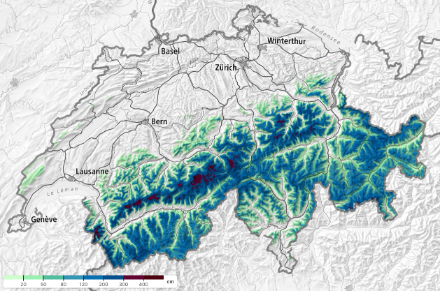 Couverture de neige gisante le 23.2.2024 à 6 UTC.