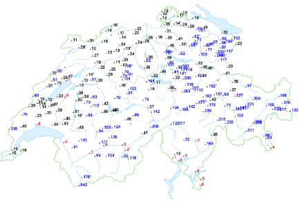 Figure 4. Cumul de neige fraîche entre le 1er décembre 2023 et le 29 février 2024.