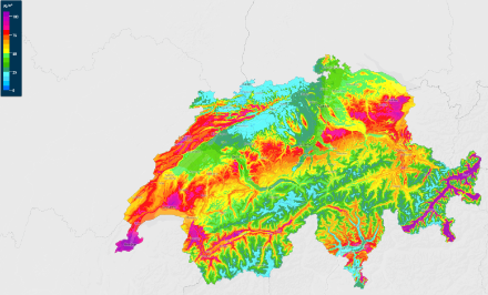 Concentrations moyennes de particules fines durant les dernières 24h (du 29.03 à 15h au 30.03 à 15h). Source : OFEV