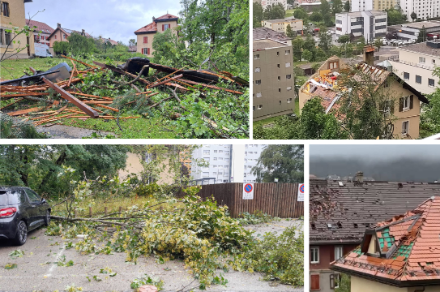 Le 24 juillet 2023, un orage a causé des dommages dévastateurs à La Chaux-de-Fonds. Des constructions massives ont subi de gros dommages et des arbres feuillus, qui résistent mieux aux tempêtes que les conifères, ont été brisés.