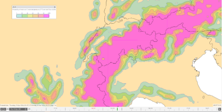 Probabilité d’avoir des températures maximales < 5 °C lundi 22 avril. Source : ECMWF, EC-Charts