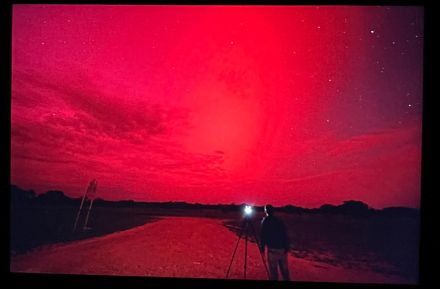 Aurore boréale photographiée depuis le sud du Texas