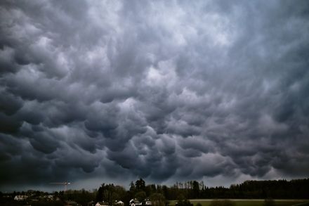 Mammatus au-dessus d'Echallens le 1er mars 2020.