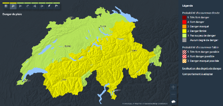 Carte d'avertissement pour samedi et dimanche.