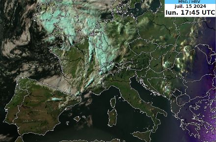 Image EUMESAT montrant le front orageux