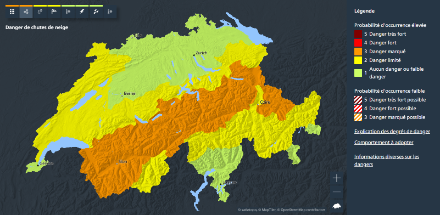 Figure 3. Avertissements en cours pour les chutes de neige. 