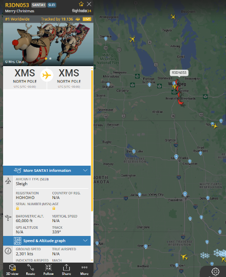 Et le Père Noël se trouvait il y a peu à Winnipeg
