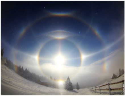 Halo solaire, Neklid, Klinovec, République tchèque, 30.01.2014