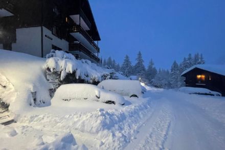 Photo de neige fraîche à Zinal (VS) le matin du 28 janvier 2025.