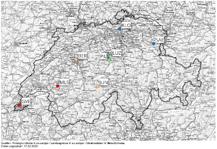 Carte des paires de stations dont les données ont été utilisées pour la détection du brouillard/haute brume.