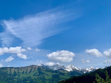 Fig. 7 : Cumulus et cirrus cohabitant paisiblement. (Source : Observation météo, App MétéoSuisse)