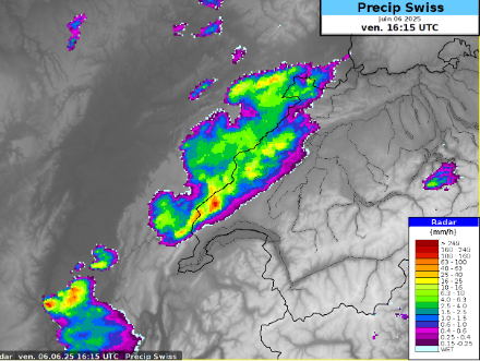 Image radar samedi 6 juin à 18h15 locales