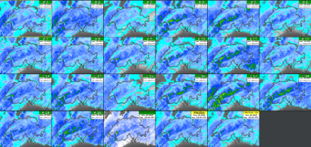 Cumuls de précipitations solides sur 24 heures entre le mercredi 19 novembre à 19h locales et le jeudi à 19 h locales.
