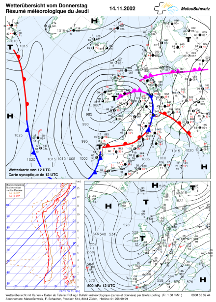 Carte météorologique pour le 14 novembre 2002.
