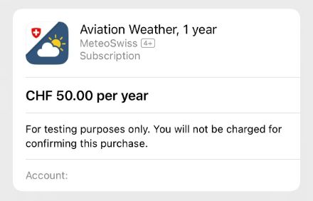 Combien coûte l'application In-App "Météo aéronautique" ?