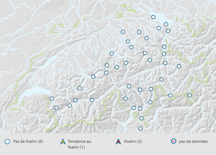 Carte des stations d’index de foehn.