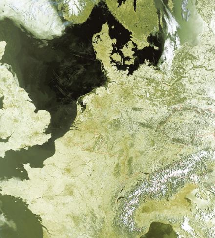 Image satellite météorologique de l’Europe.