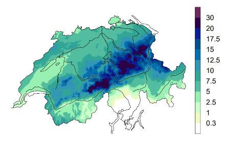 Carte des cumuls de précipitations pour les situations cycloniques de nord actives.