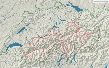 Figure 3 : Les brises de vallée typiques des Alpes suisses.