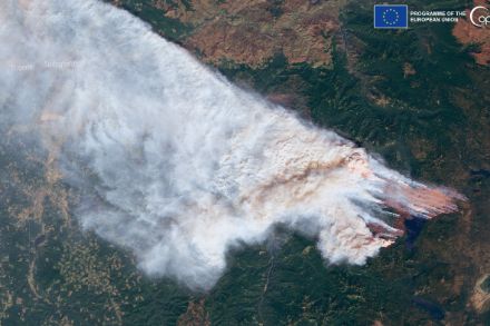 Incendie de Creek Fire dans l'Oregon, capturé par le satellite Sentinel2. Source : Sentinel2 @Copernicus