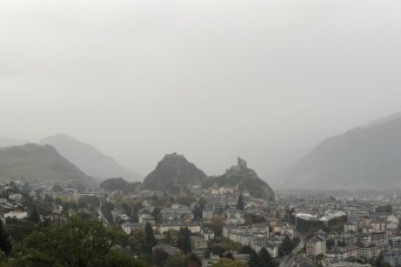 Il a également plu à Sion ce mardi matin. Source : "Observations Météo" - Application MétéoSuisse