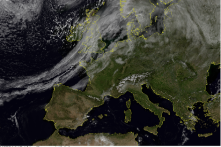 Nuages sur l’Europe le 5 octobre 2022 vers midi.